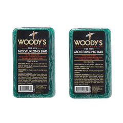 Woody's Moisturizing Bar creates a foamy lather for a hydrating shower.