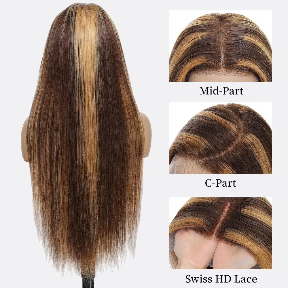 WOOMN 13x6 HD lace front close-up shows natural parting and seamless styling.