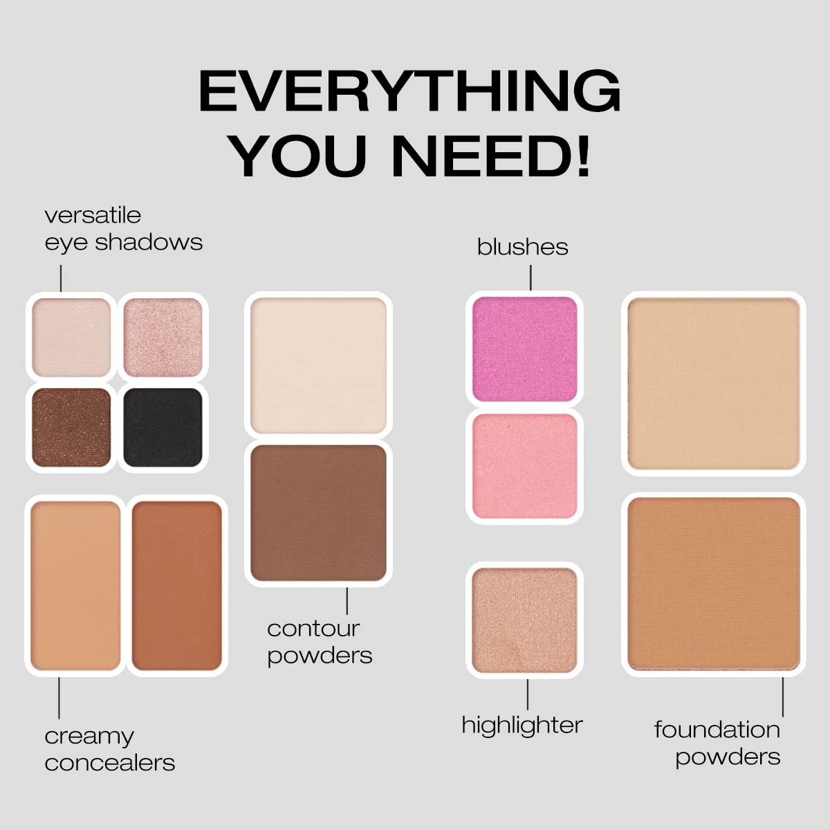 Woosh Fold Out Face Palette light and dark contour powders for sculpted definition