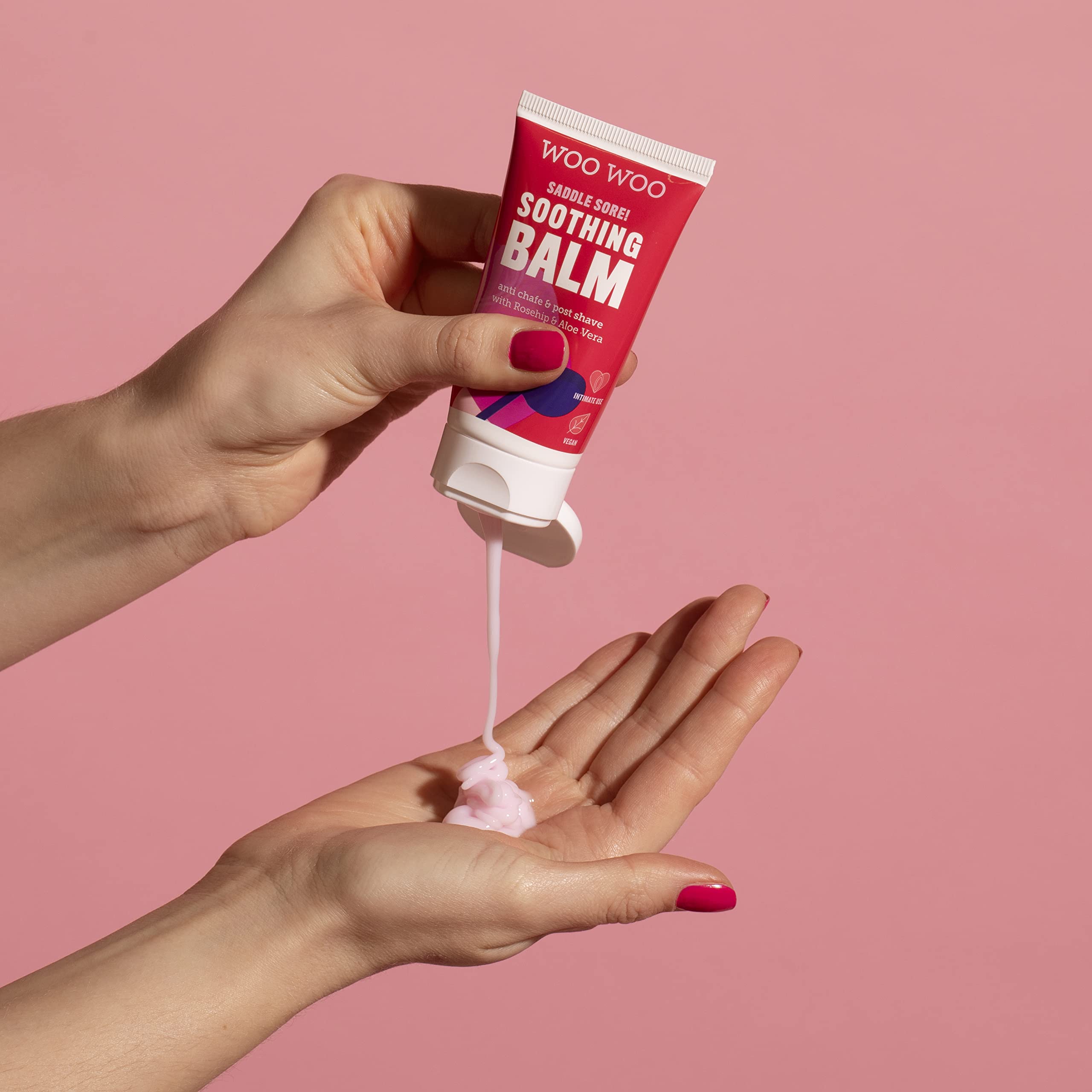 WOOWOO Saddle Sore Balm with rosehip oil highlights nourishing skin and healing potential