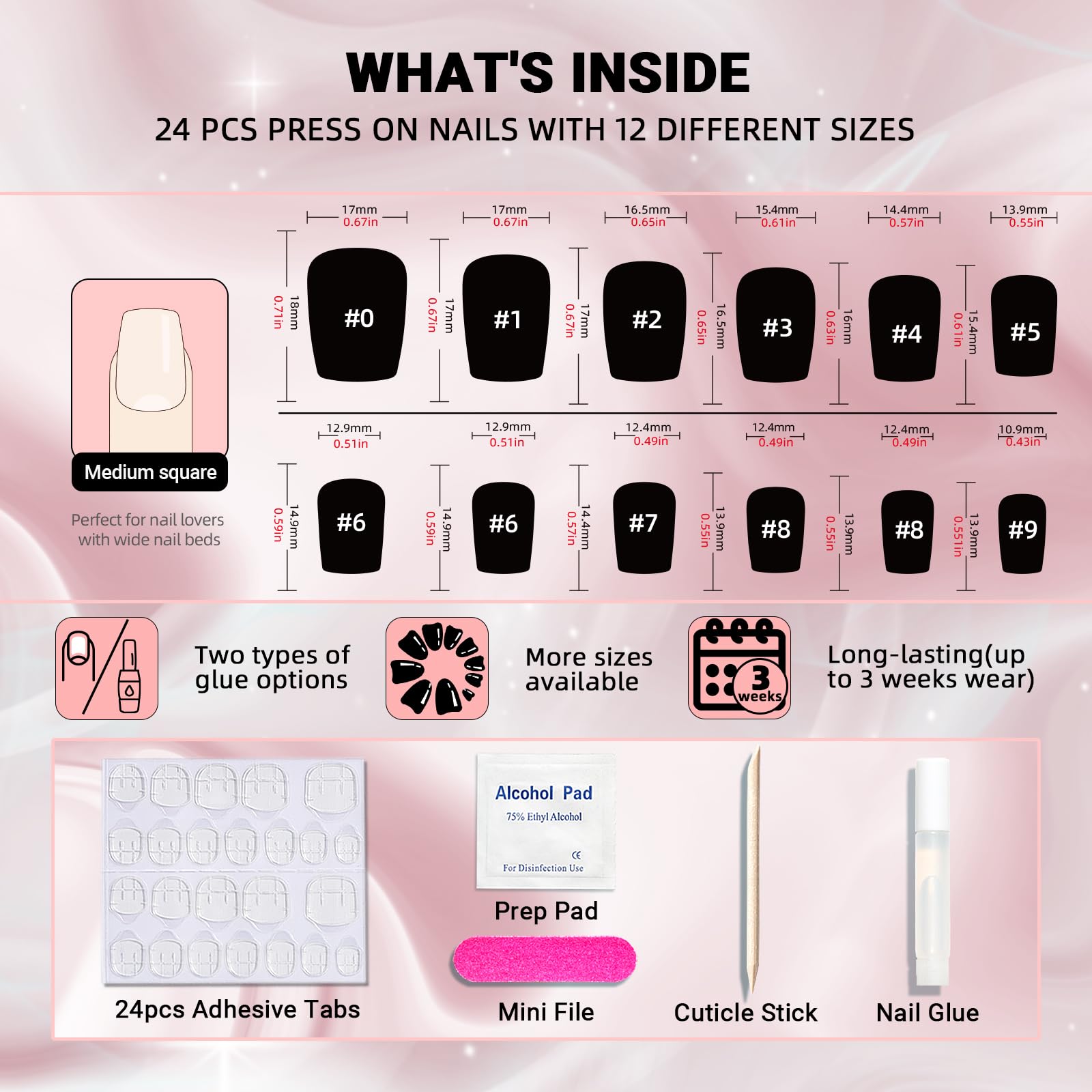 WOOYAS nail file shapes tips for a perfect fit