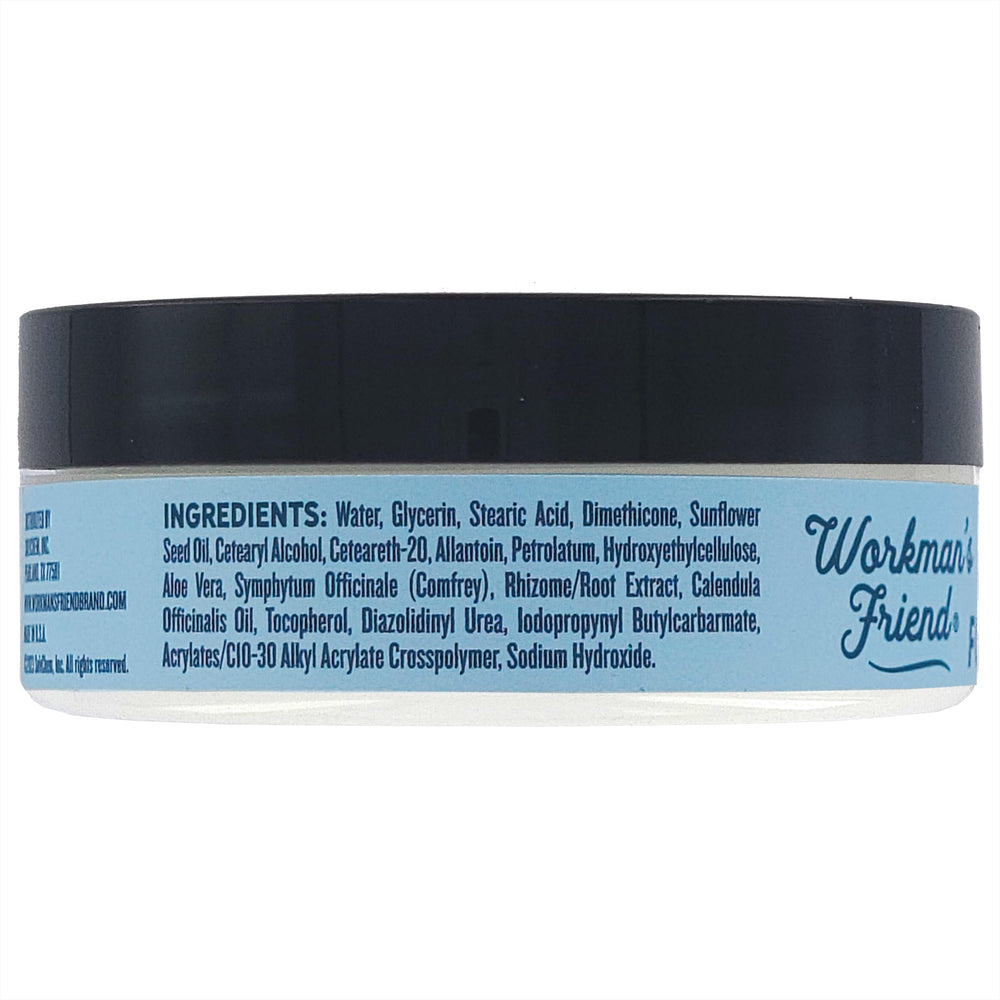 WORKMAN'S FRIEND foot cream being applied at night for soothing repair.