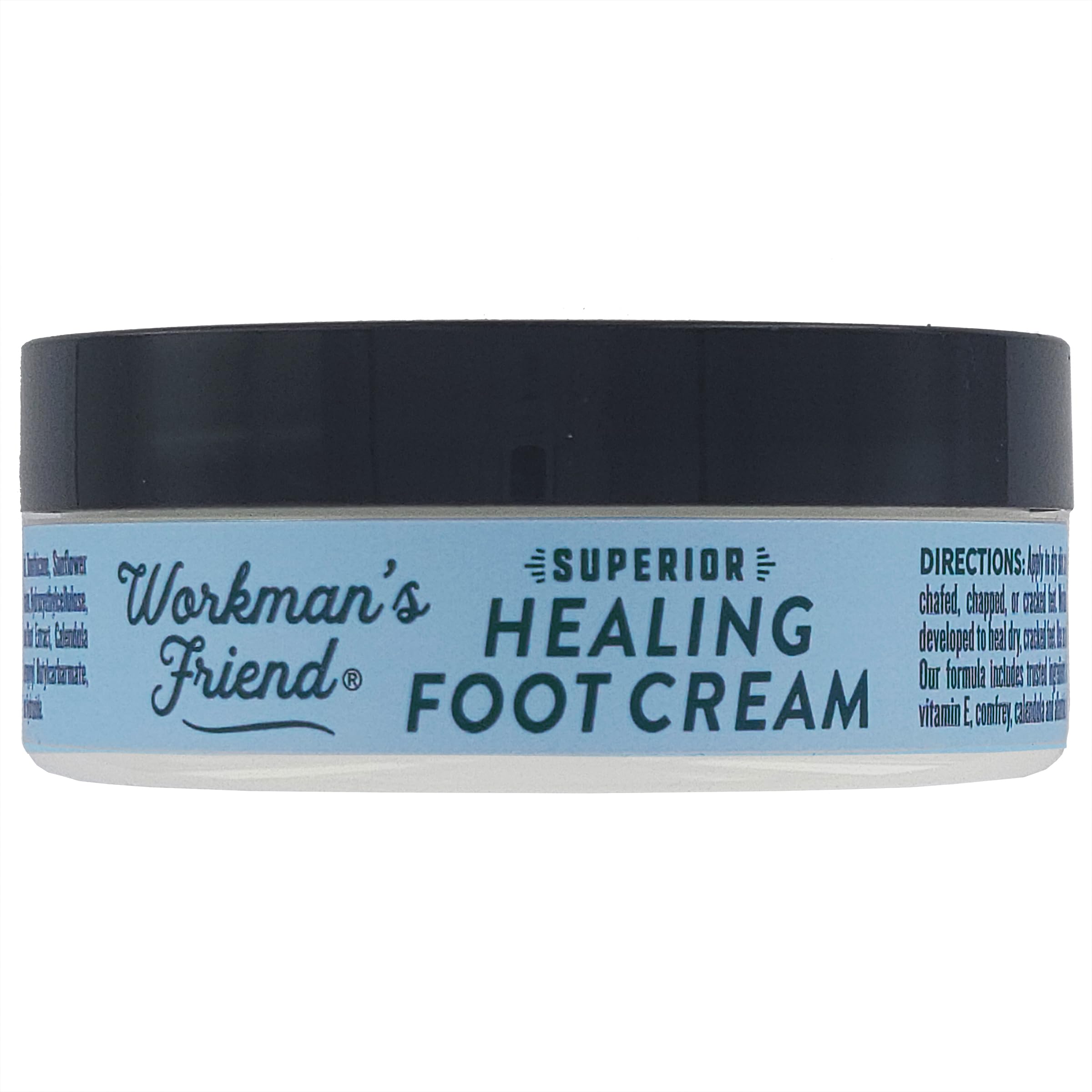 WORKMAN'S FRIEND foot cream thick texture demonstrates heavy-duty moisture for cracked skin.