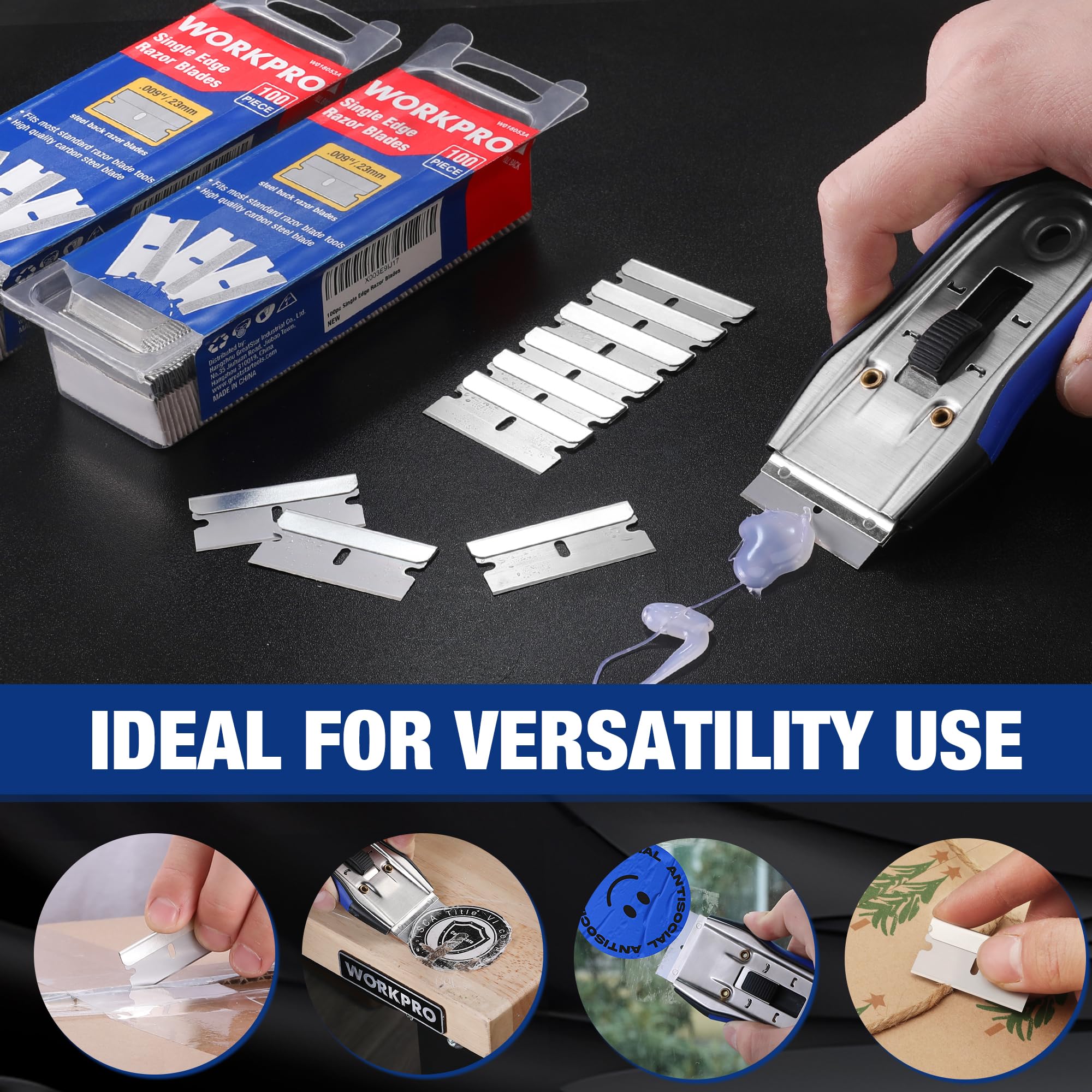 WORKPRO reliable blades for fast package openings and cutting tasks.