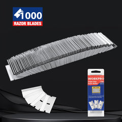 WORKPRO universal razor blades fit standard scrapers for versatile tasks.