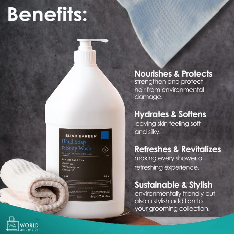 World Amenities Blind Barber skin-glow suggests hydrated-looking skin after wash