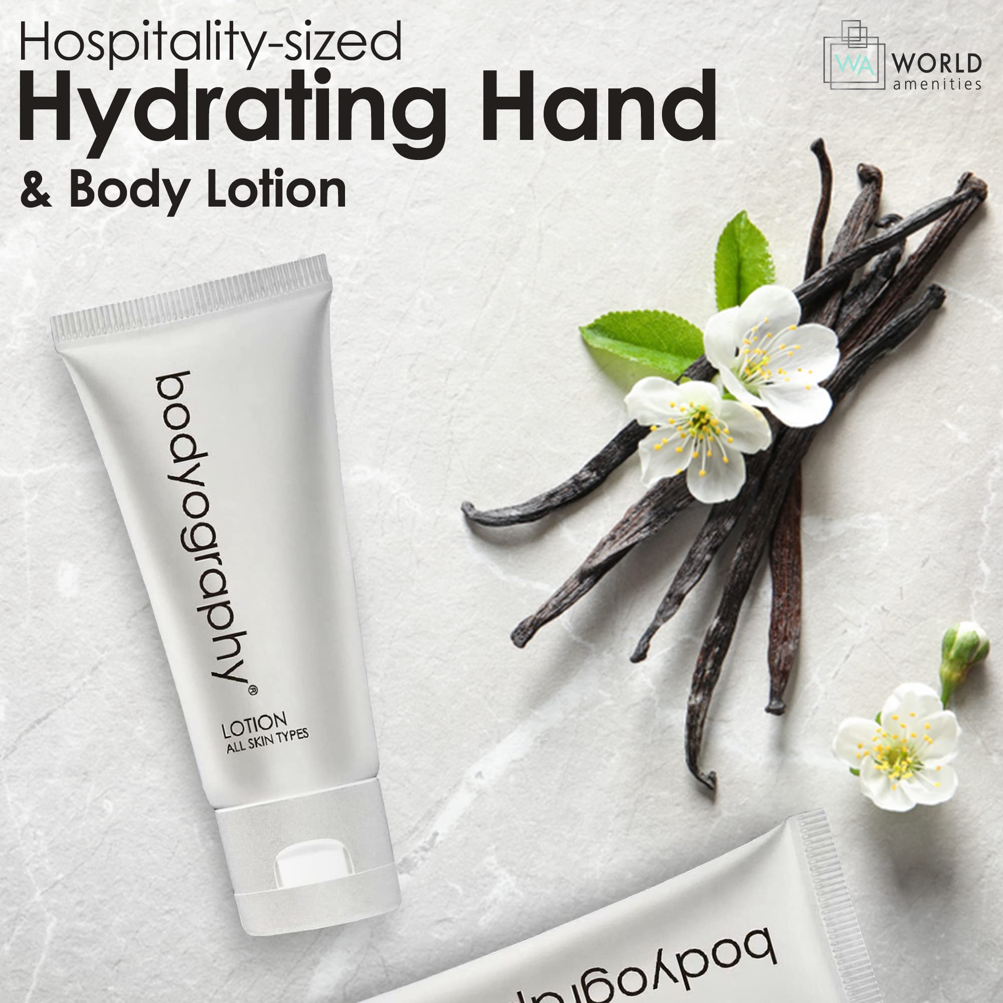 World Amenities Bodyography Blanc lotion cream texture on skin