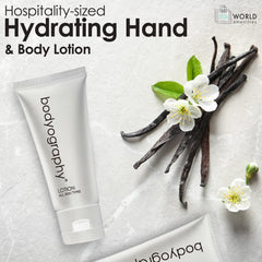 World Amenities Bodyography Blanc lotion cream texture on skin
