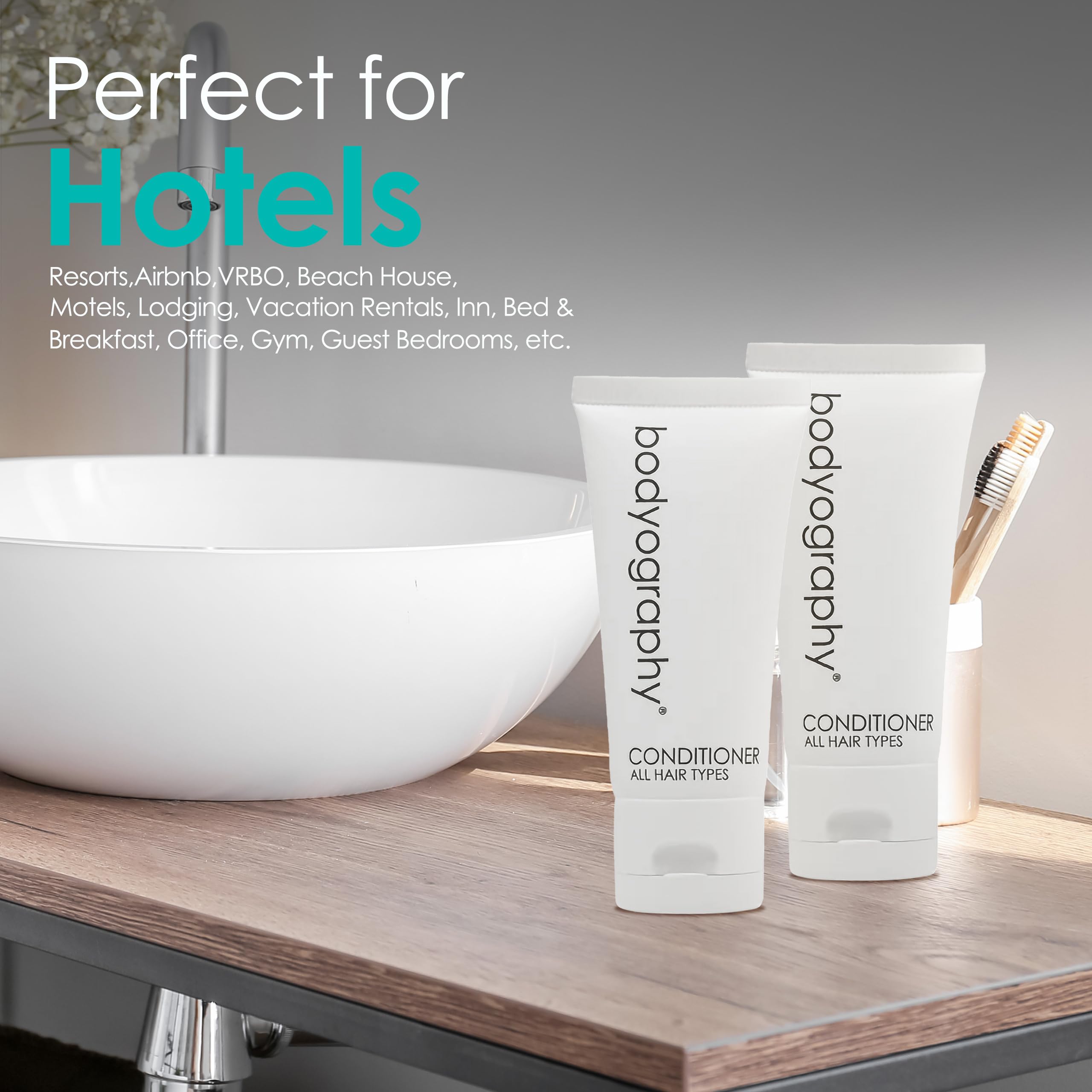 World Amenities Bodyography Blanc mini tube cap close-up, travel-friendly packaging