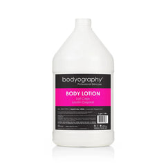 World Amenities Bodyography bottle pour showing spa-grade lotion for professional hydration