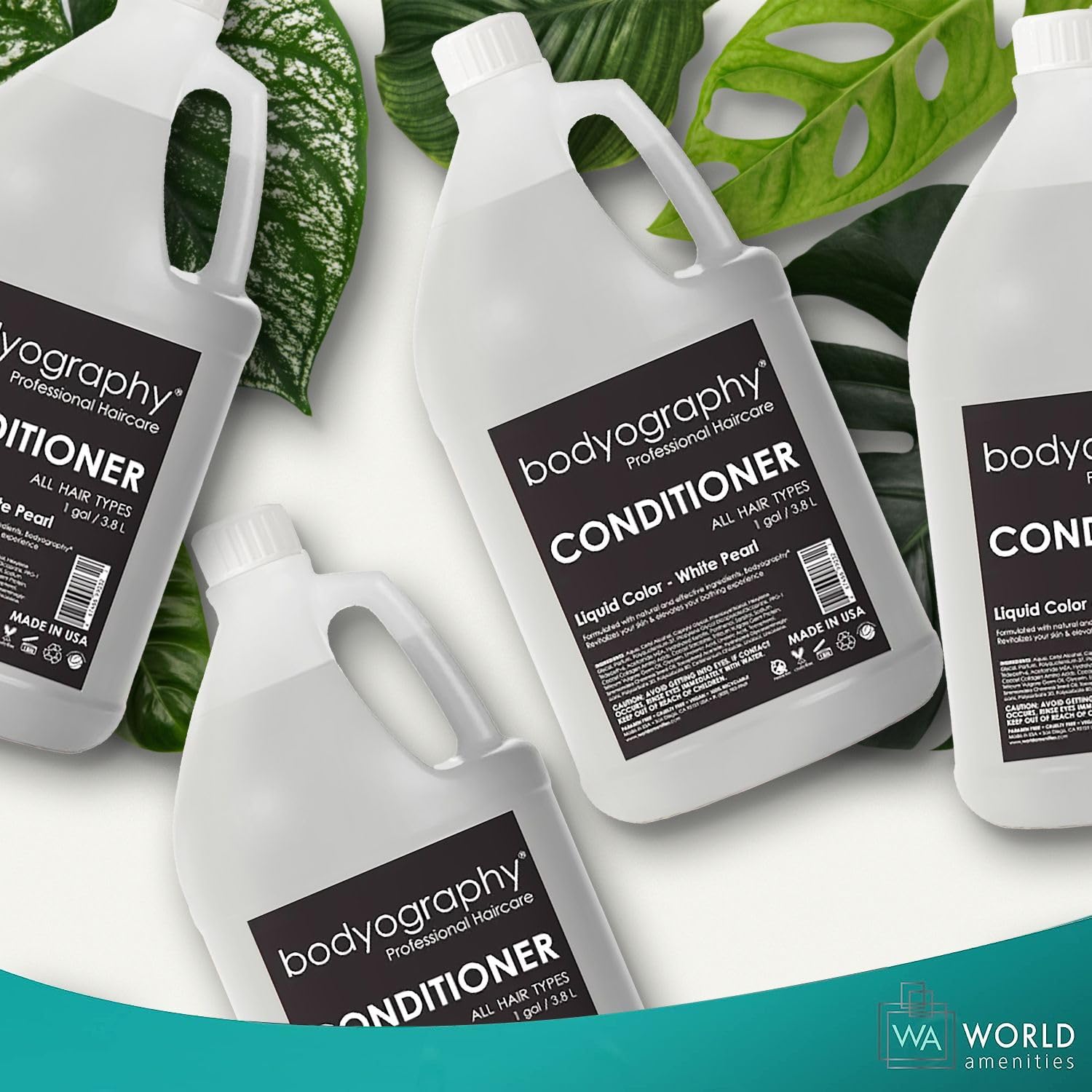 World Amenities Bodyography Conditioner provides after-wash hydration for softer hair.