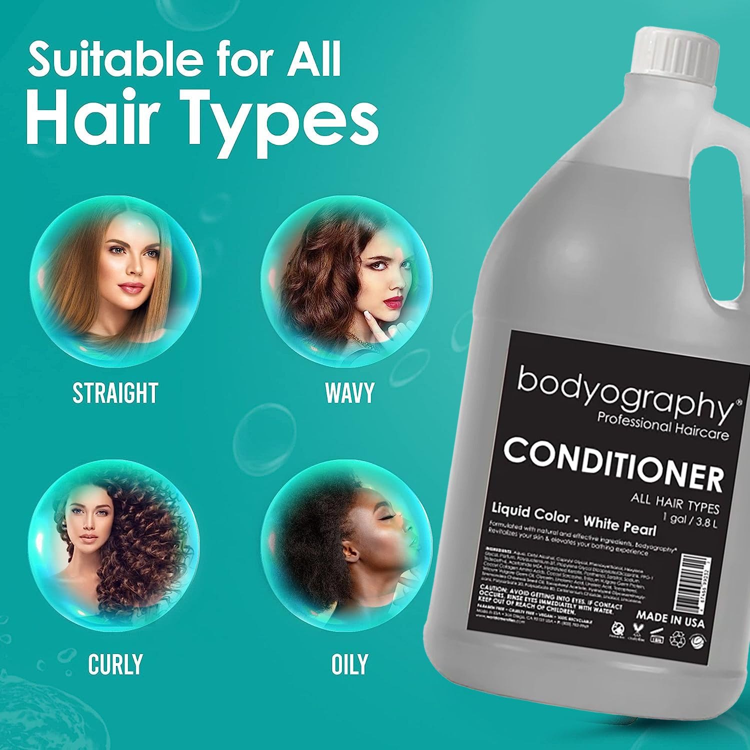 World Amenities Bodyography Conditioner supports color-treated hair shine and manageability.