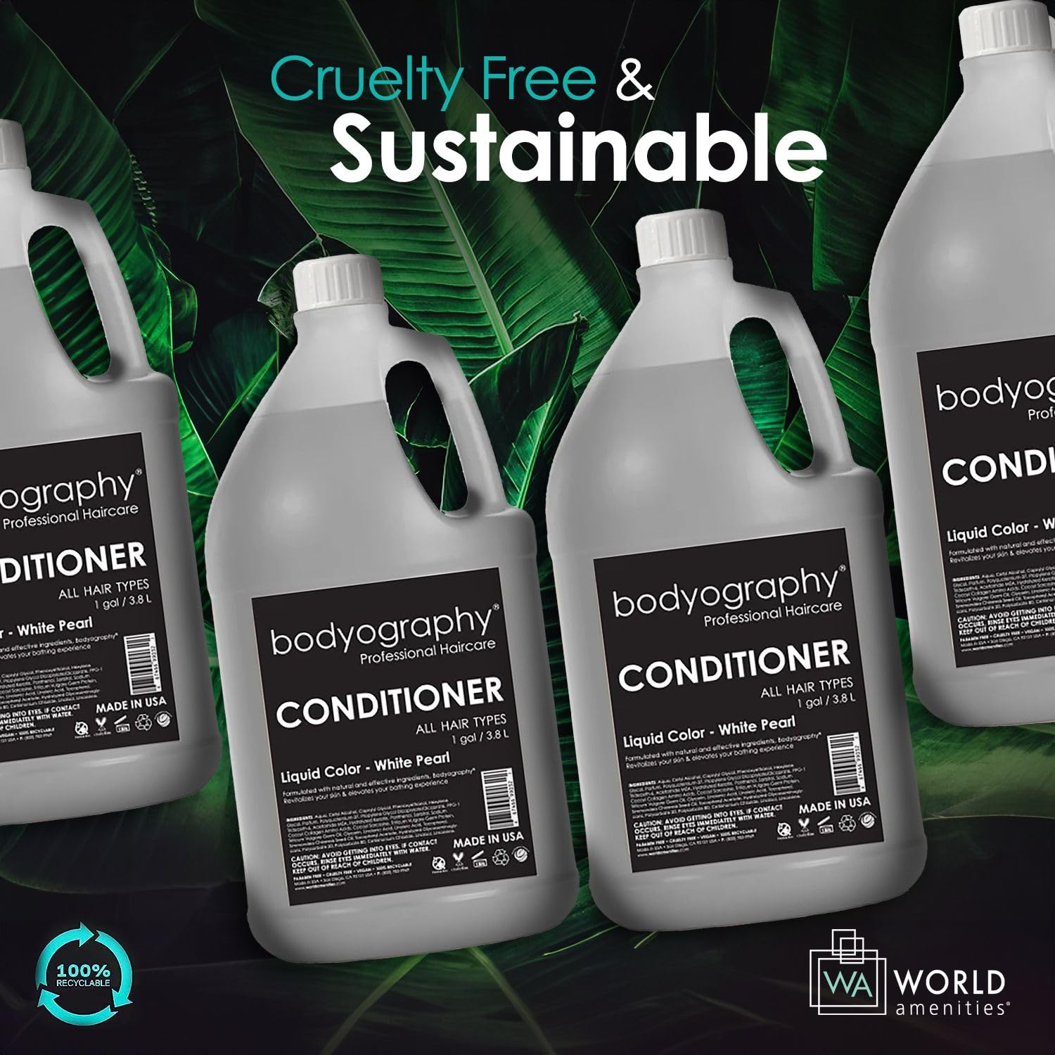 World Amenities Bodyography Conditioner enriched with shea and jojoba for nourishment.