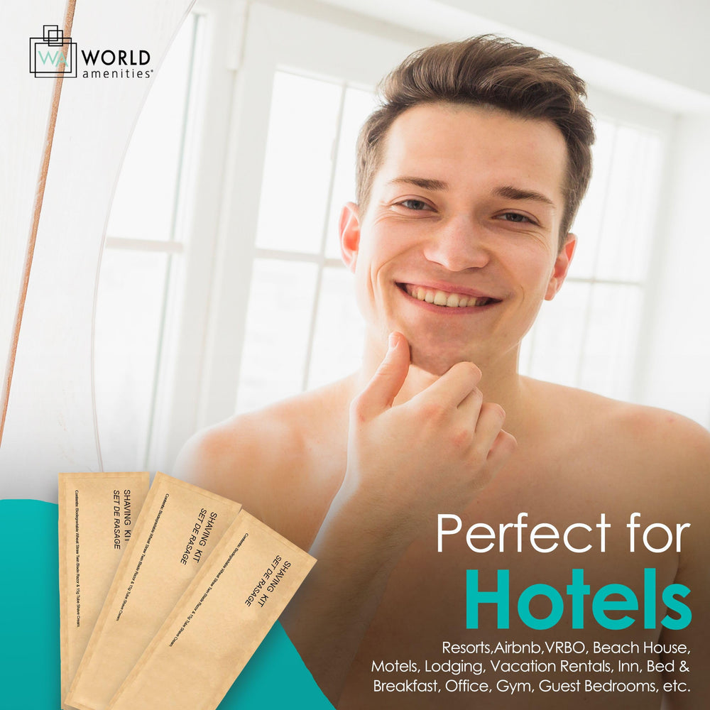 World Amenities dual blade safety razor delivers precise, smooth shaves on the go.