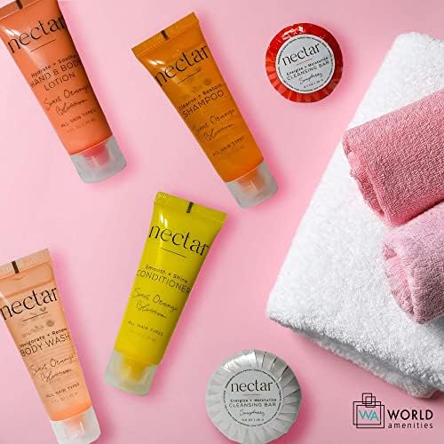 World Amenities Nectar guest bathroom kit arranged in a hospitality space