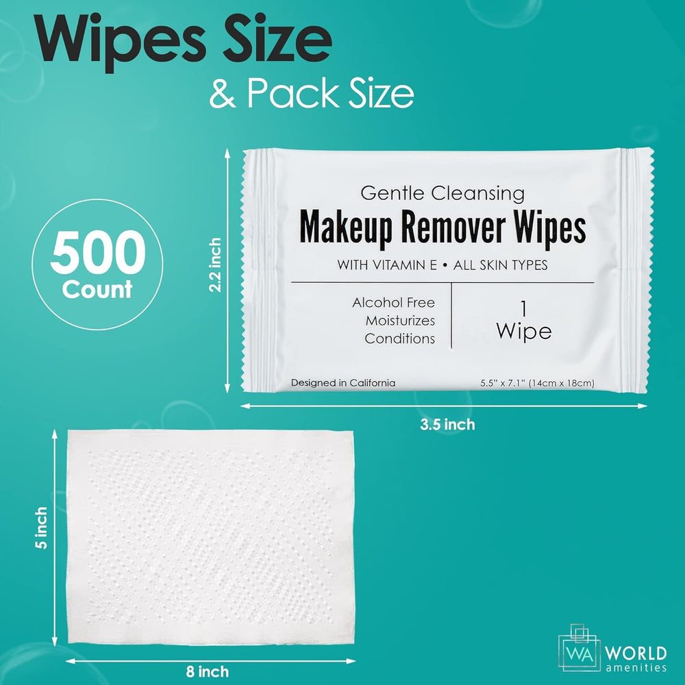 World Amenities travel-size wipes ideal for airplanes and hotel stays