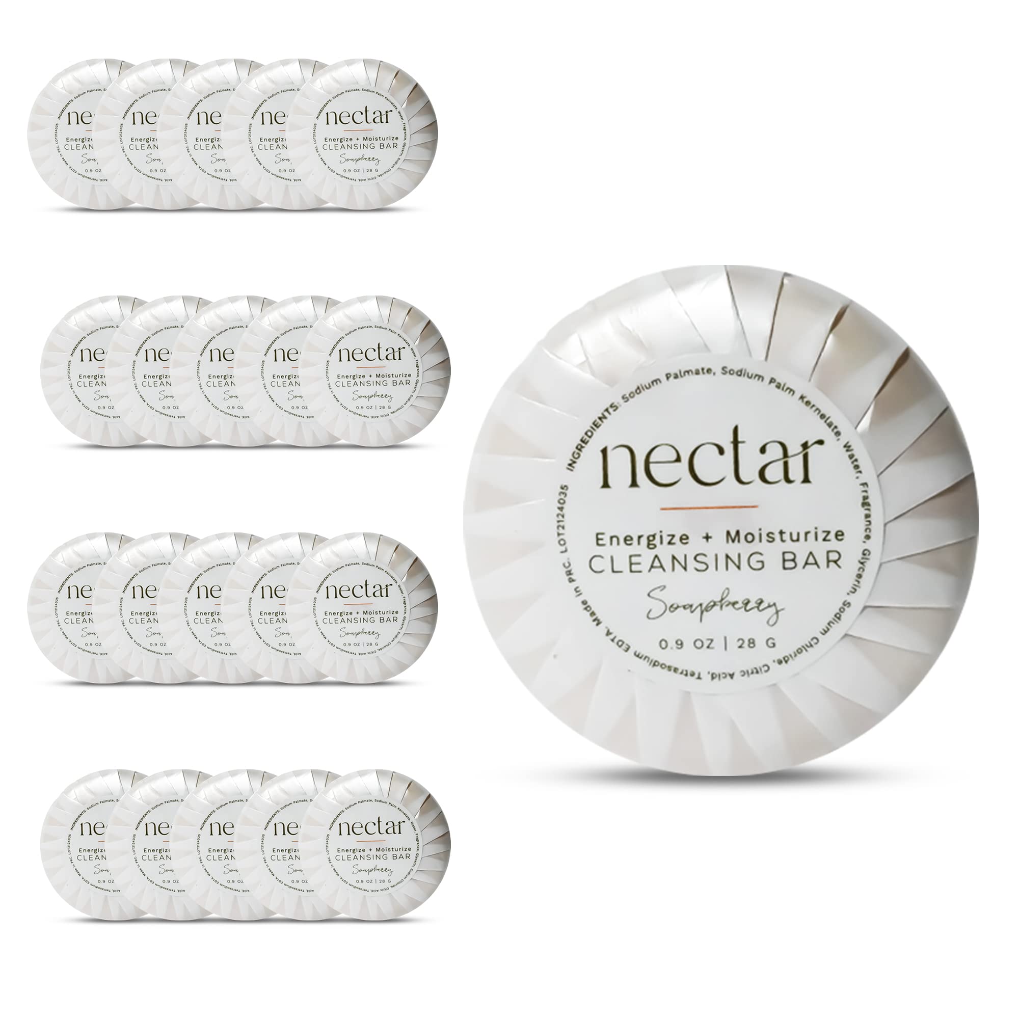World Amenities Nectar bulk cleansing bar round shape with citrus aroma for hotel guest rooms