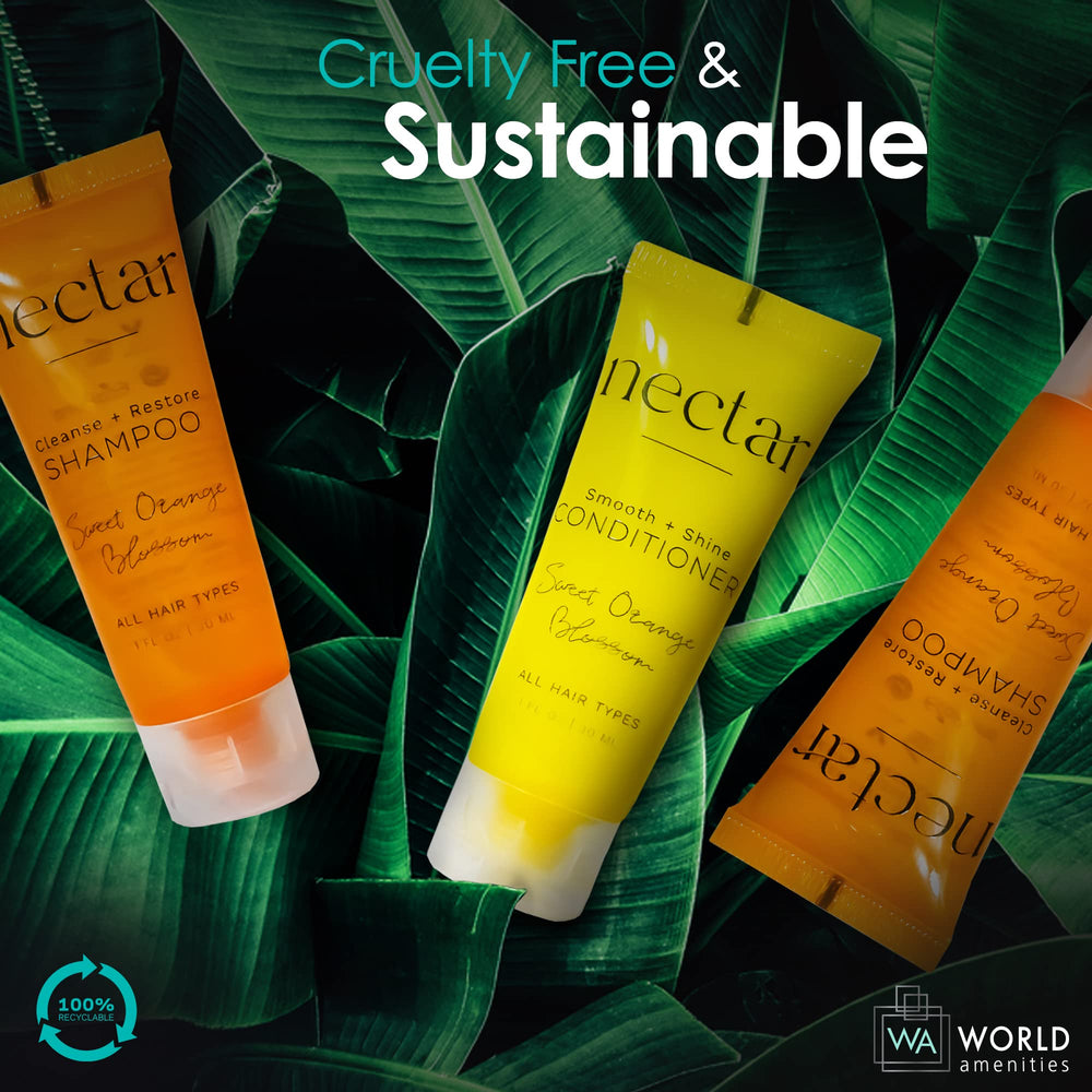World Amenities Nectar bulk conditioner packaging highlights easy inventory for inns