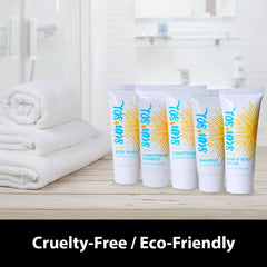World Amenities Sun Sol lotion bottle label close-up for premium hospitality