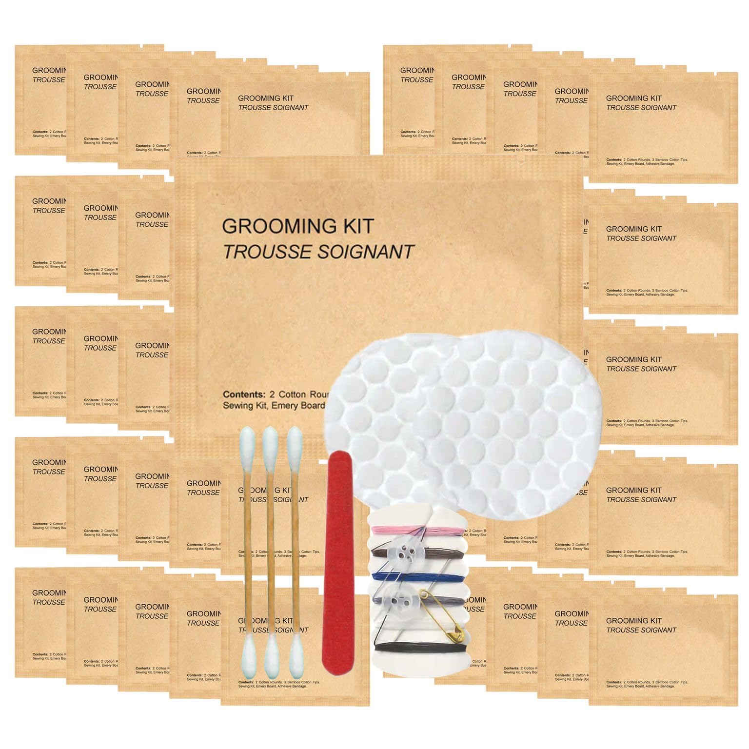 World Amenities travel-size toiletries kit in plastic-free packaging