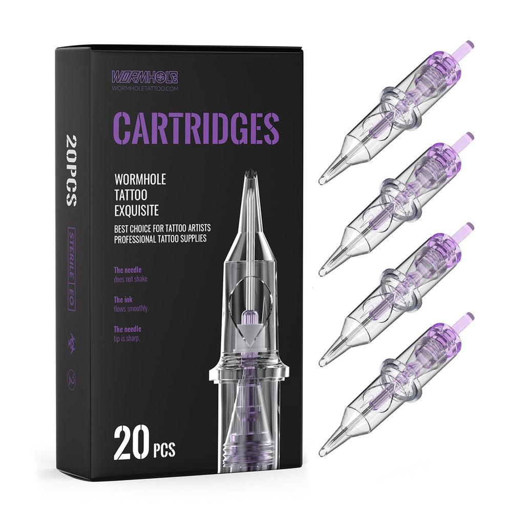 Wormhole Tattoo 20pcs 5RL cartridge needles for precise lining and consistent ink delivery