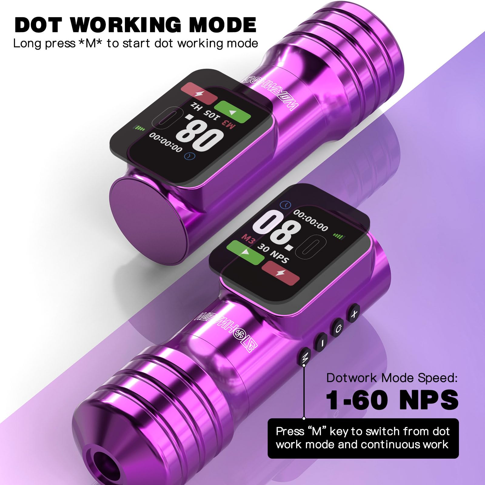 Wormhole Tattoo gun ergonomic grip reduces hand fatigue during sessions