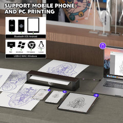 Wormhole Tattoo stencil printer app control, easy image upload and sizing.
