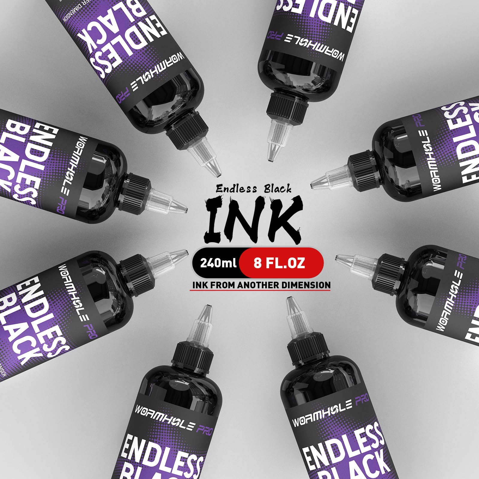 WORMHOLEPRO Endless Black studio setup conveys bulk ink efficiency for professionals.