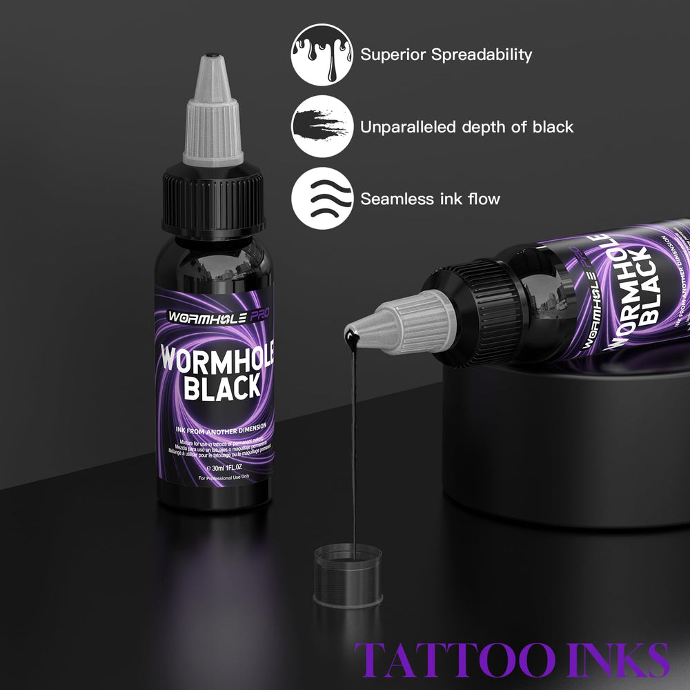 WORMHOLEPRO line-work with black ink demonstrating smooth flow.