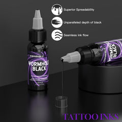 WORMHOLEPRO line-work with black ink demonstrating smooth flow.
