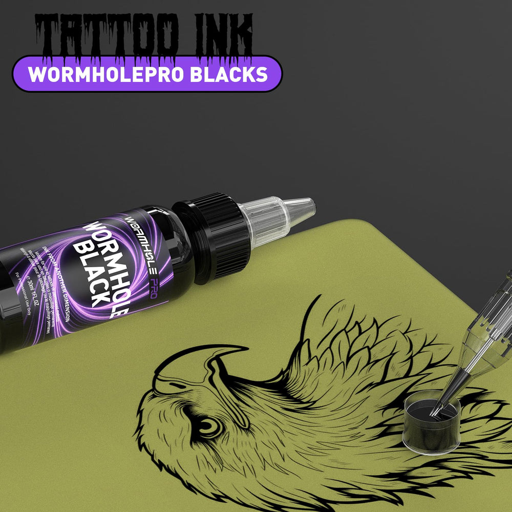 WORMHOLEPRO deep-black pigment ideal for black-and-gray realism.