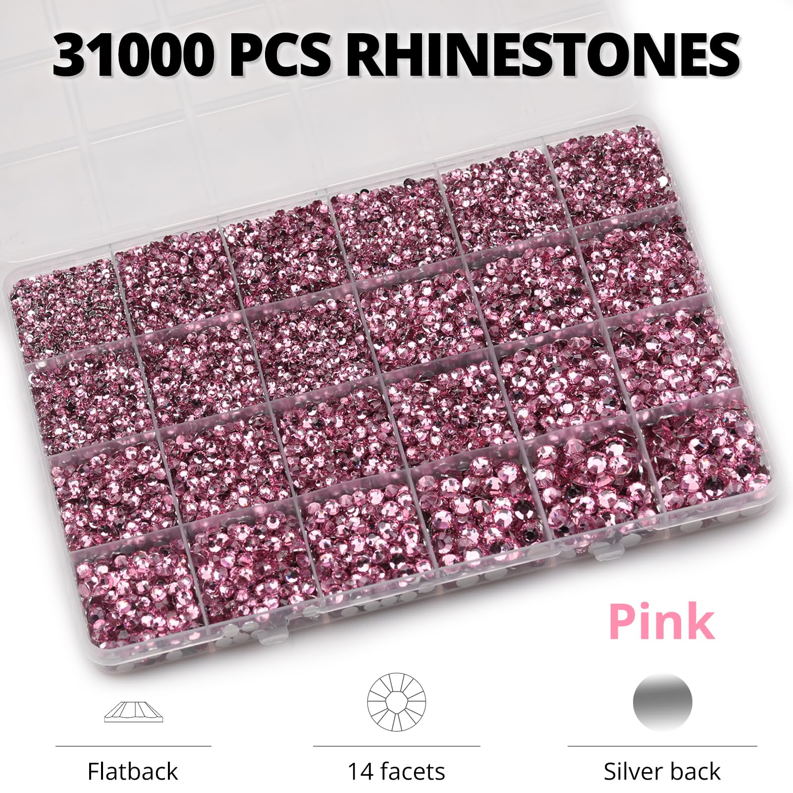 Worthofbest 2–6 mm flatback rhinestones for versatile crafts.