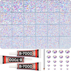 Worthofbest 31000Pcs White AB rhinestones with flatback add sparkle to fabrics and accessories