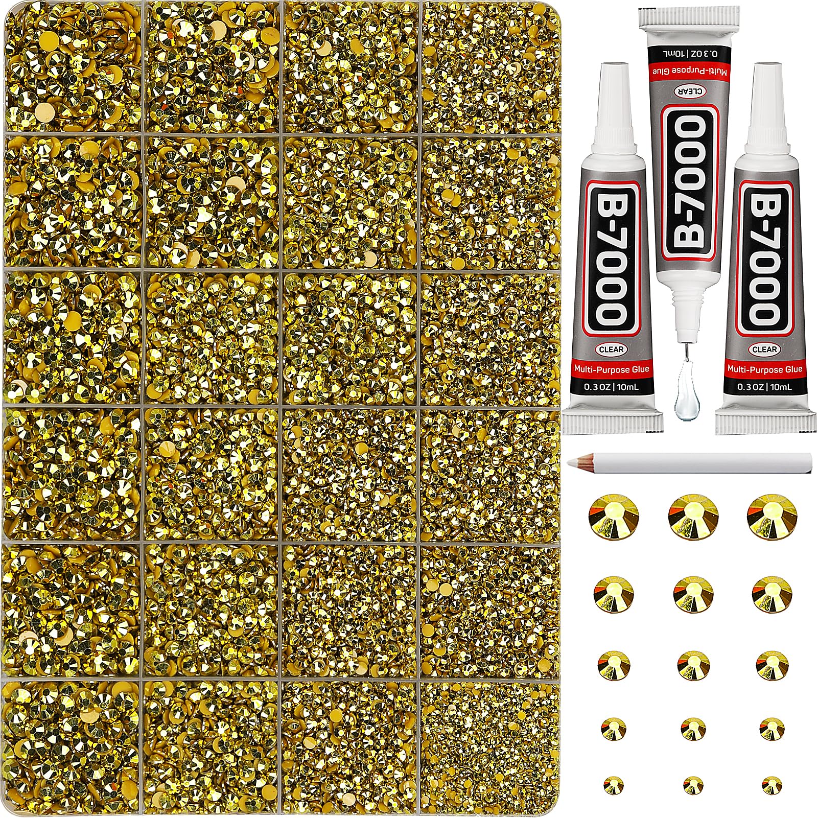 Worthofbest 31000pcs rhinestones grid-pack for versatile crafts and outfits