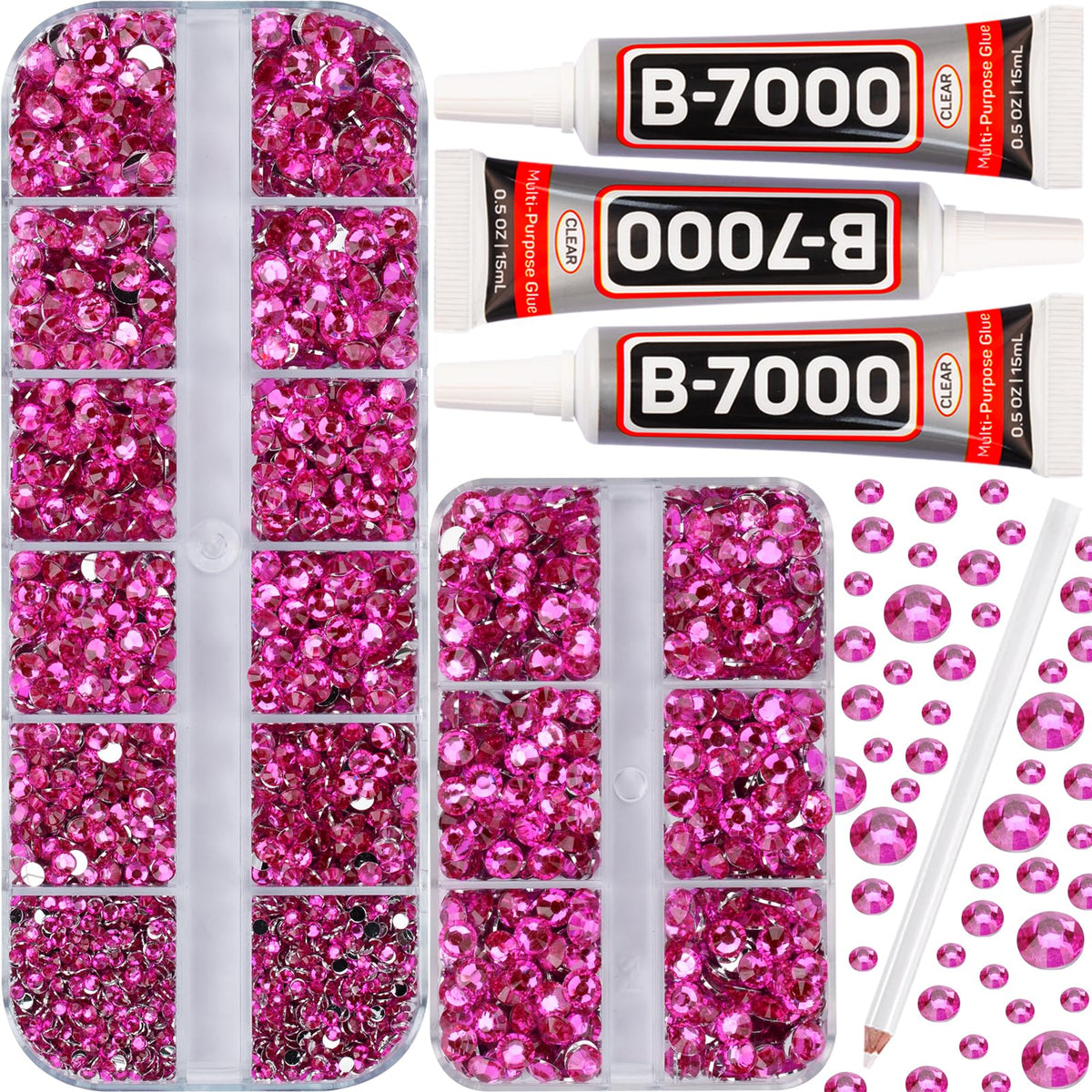 Worthofbest b-7000 rhinestones kit collection for versatile crafts and fashion embellishment