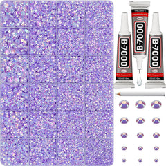 Worthofbest bedazzler kit with light purple AB rhinestones for clothing embellishments.