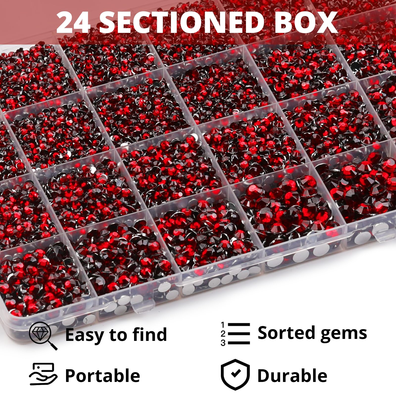 Worthofbest Burgundy rhinestones 4mm vivid shine for dresses and crafts
