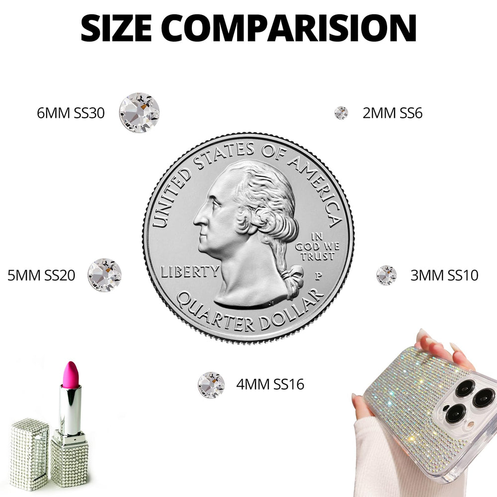 Worthofbest Burgundy rhinestones 5mm bold accents for jewelry and nails