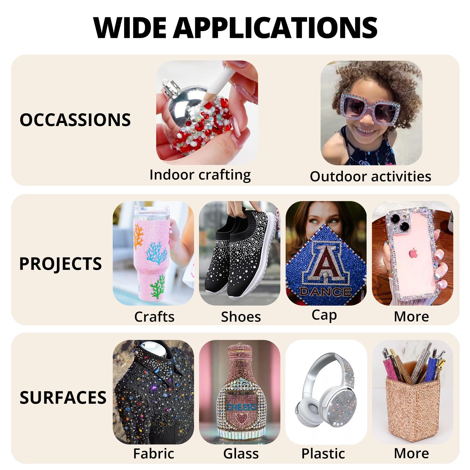 Worthofbest crafted gems for clothes, shoes, and home decor embellishment