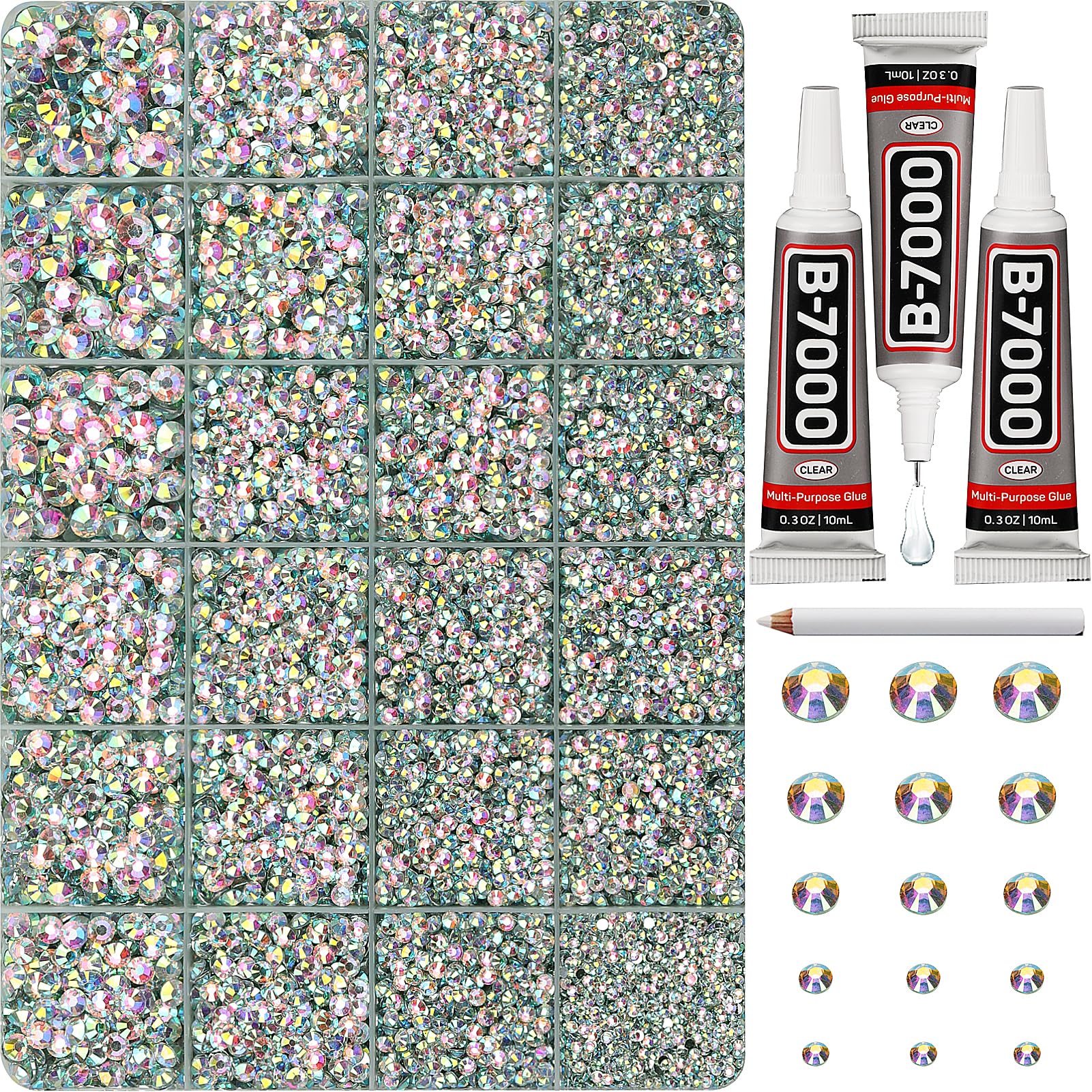 Worthofbest crystal AB rhinestones set for 31,000 pieces versatile fabric embellishment