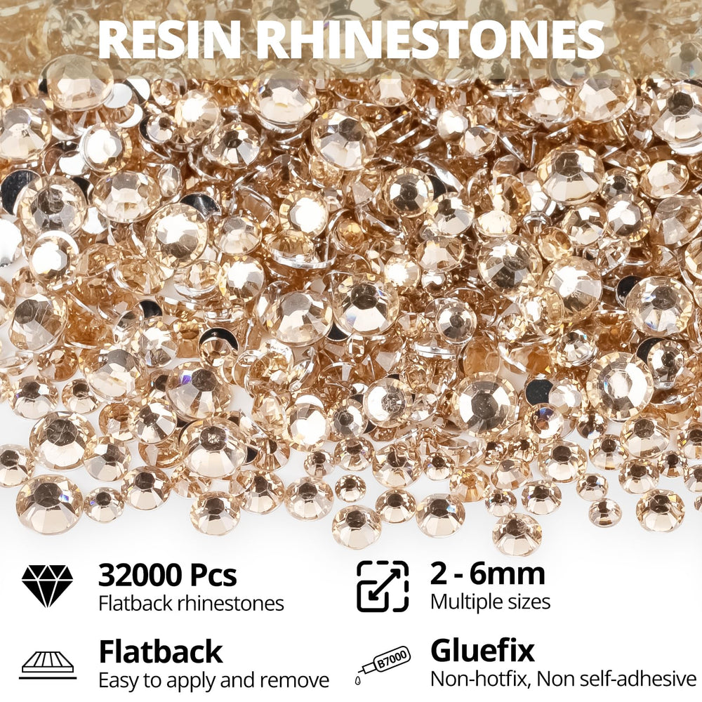 Worthofbest mix sizes 2-6mm rhinestones for versatile embellishments