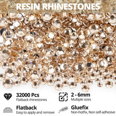 Worthofbest mix sizes 2-6mm rhinestones for versatile embellishments