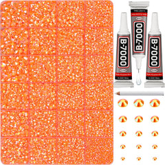 Worthofbest orange AB rhinestones in a 31k jar for dazzling DIY projects.