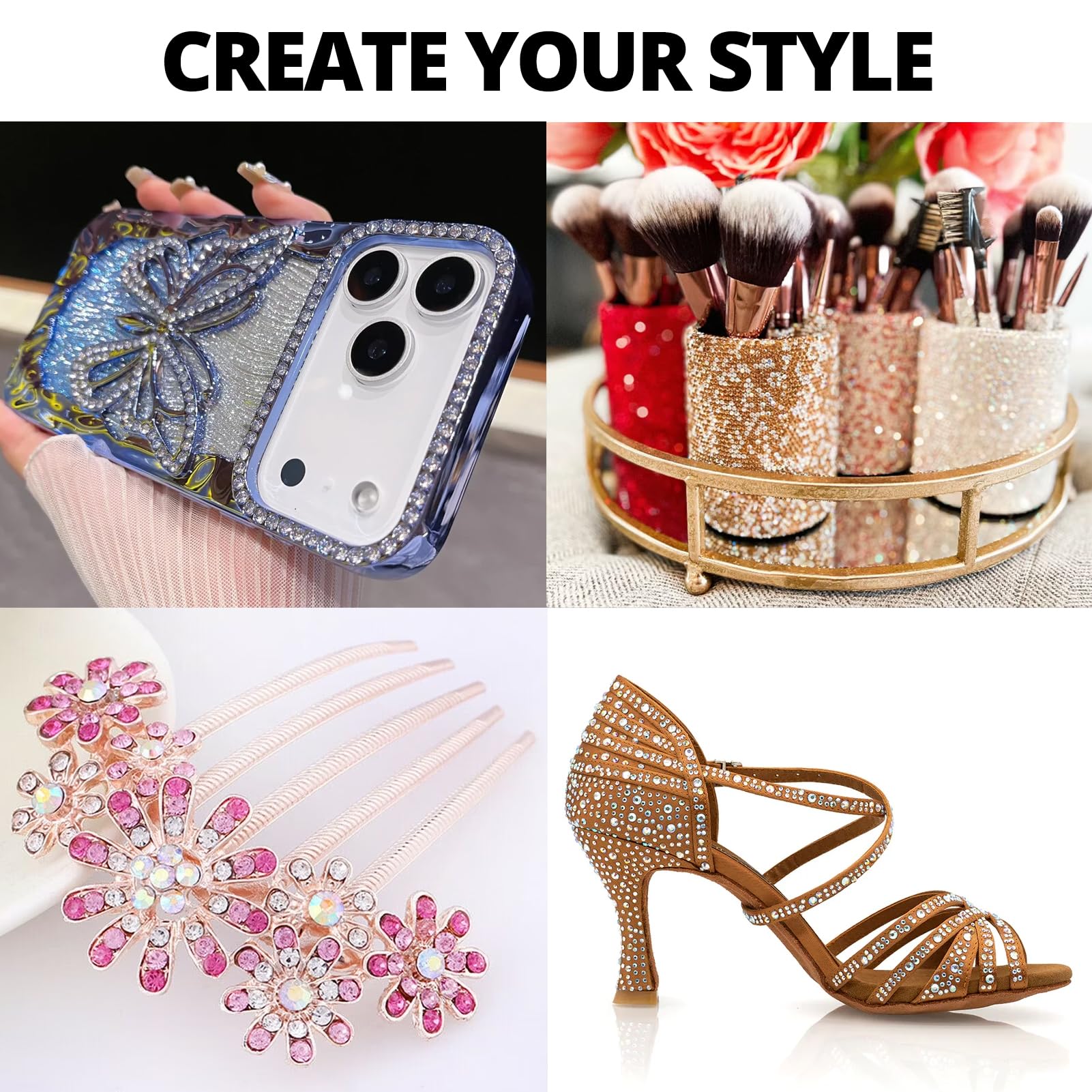 Worthofbest rhinestones collection in case keeps a versatile supply organized for DIY projects