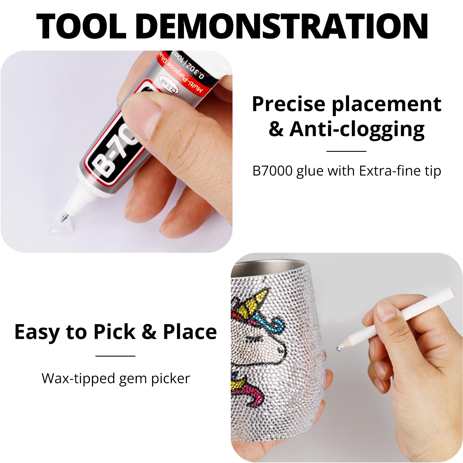 Worthofbest wax-tipped gem picker aids precise placement for flawless embellishments