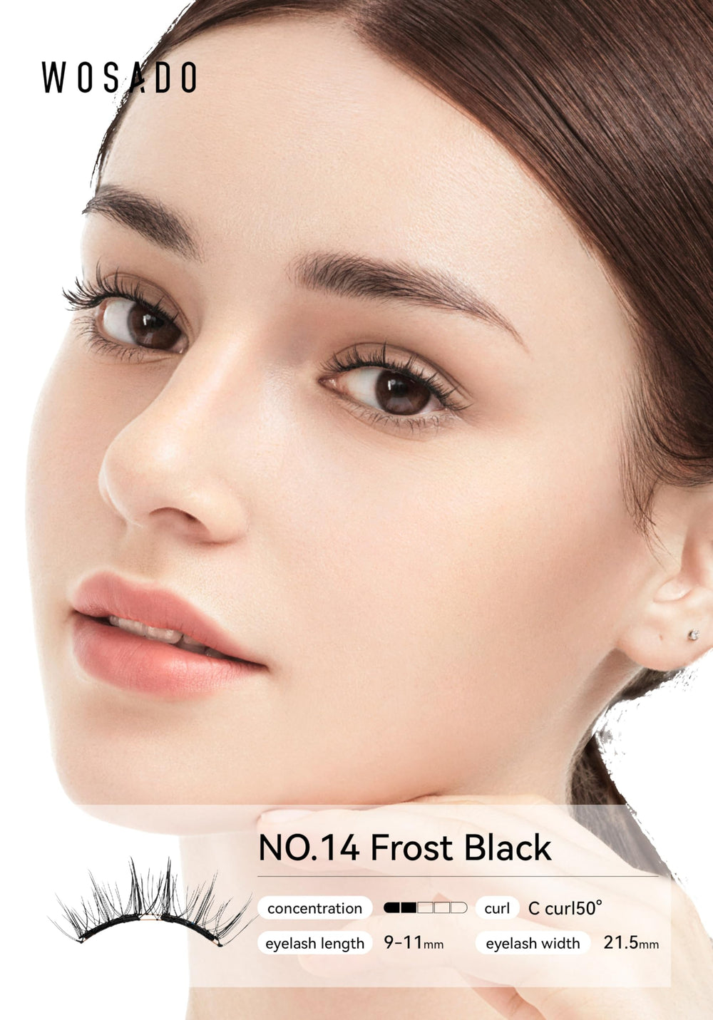 WOSADO packaging display shows reusable magnetic lashes for everyday use.