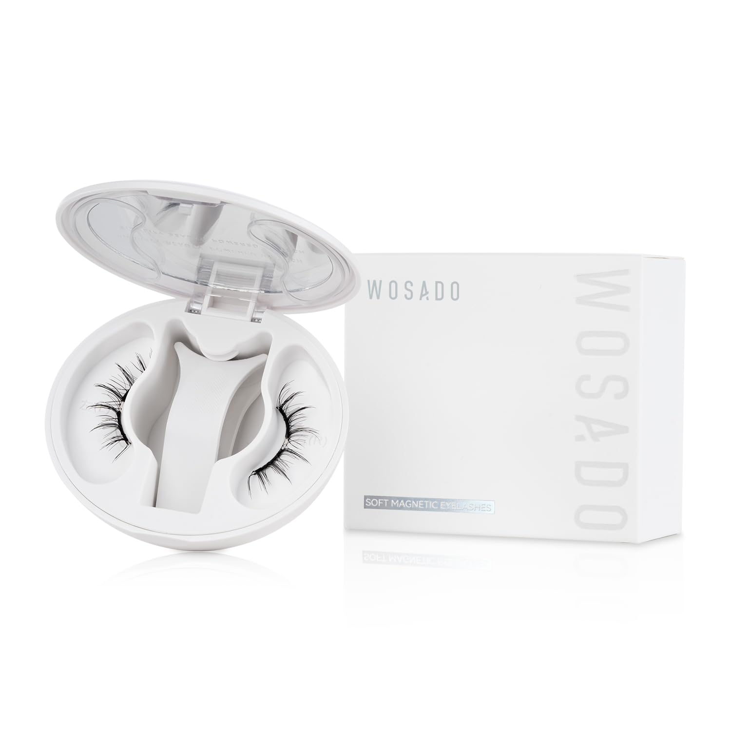 WOSADO No.14 Frost Black magnetic eyelashes 21.5mm with applicator for glue-free wear.