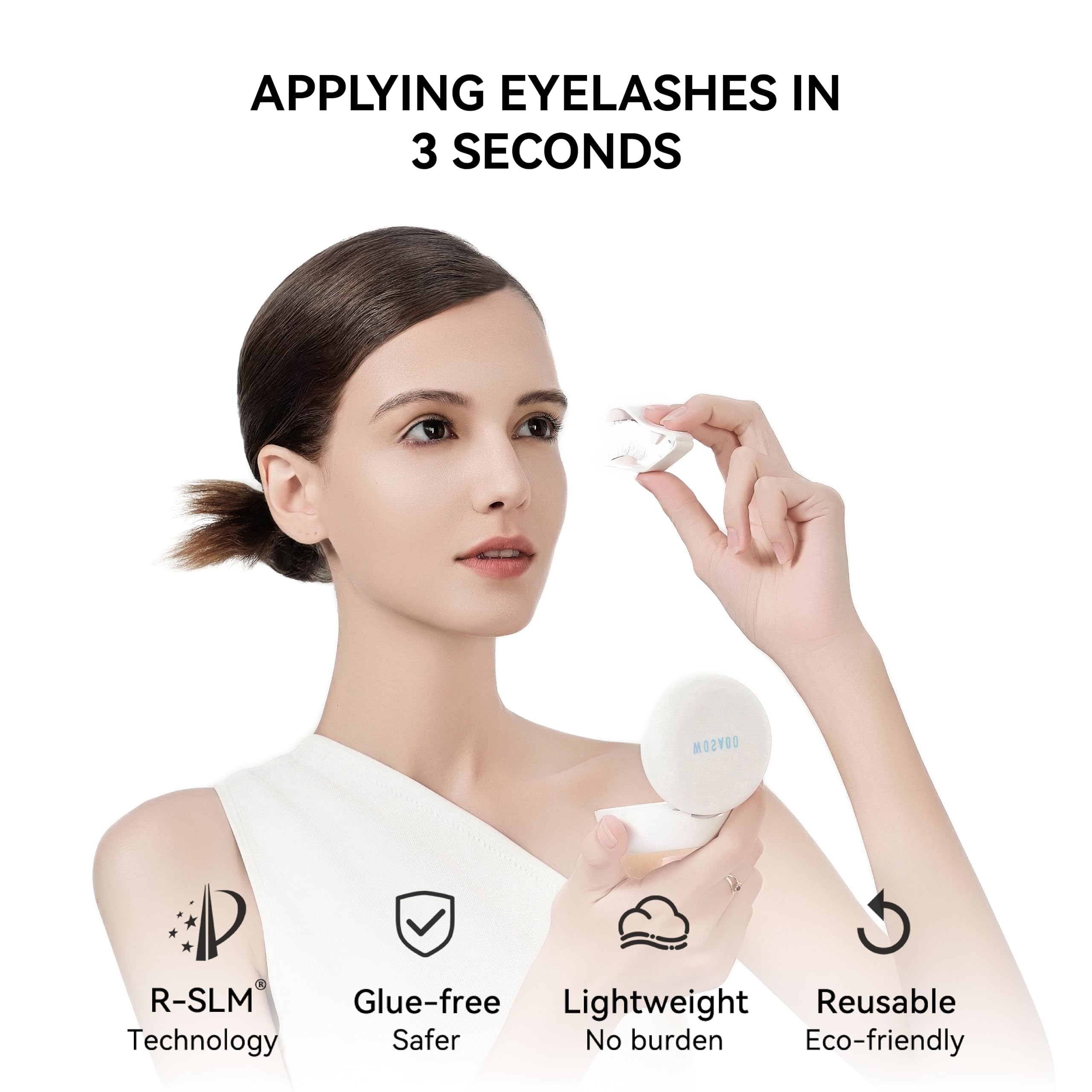 WOSADO reusable magnetic lashes emphasize eco-friendly reuse and long-term value.
