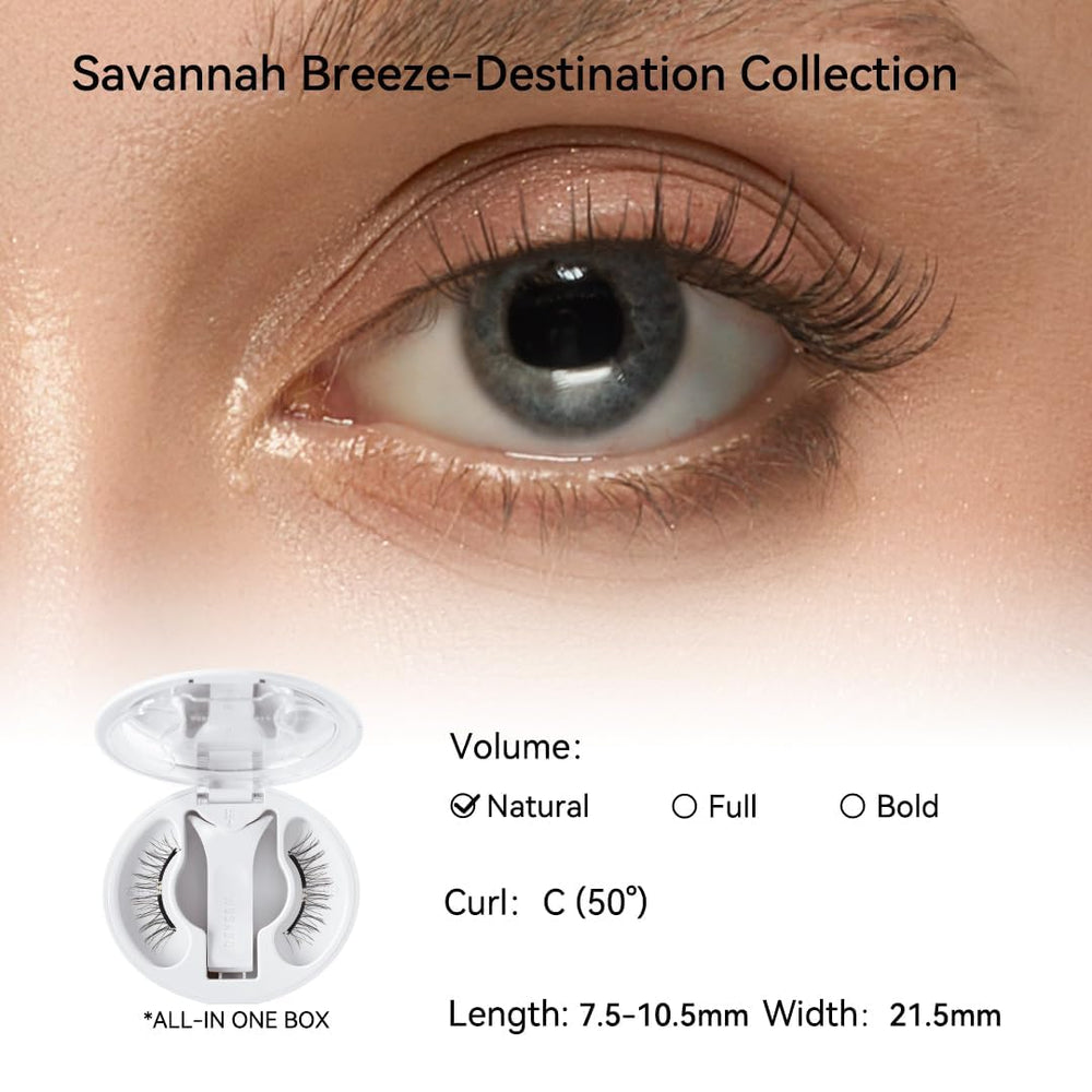 WOSADO Savannah Breez closeup lash band showing flexible magnetic fit.