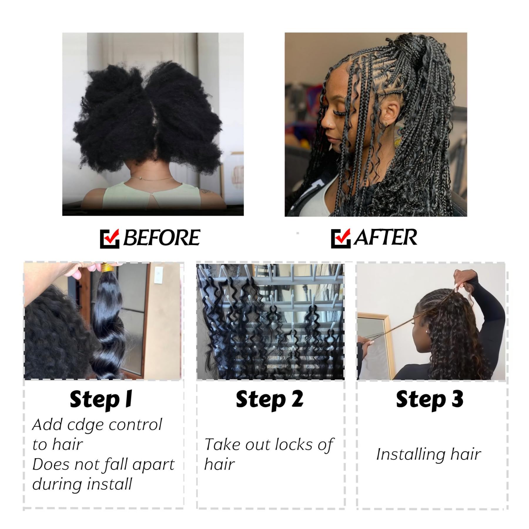 Wosama 3-bundle pack ready for beginners to create fuller braids